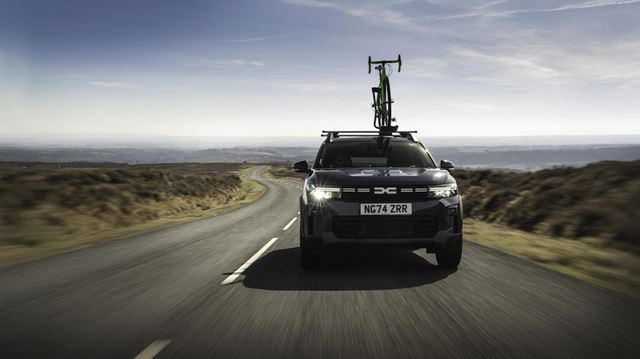 Front view of the Dacia Bigster on Yorkshire roads